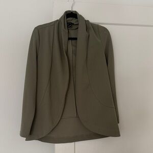 Forever 21 Olive Open-Front Blazer